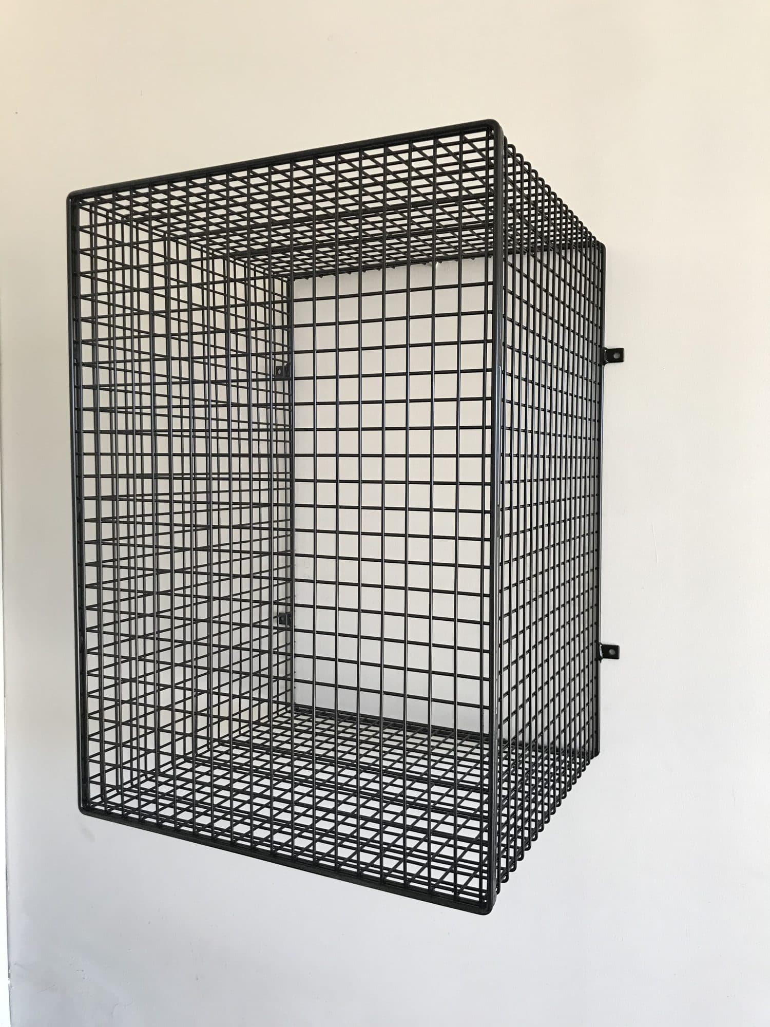 Cubic black welded wire mesh cage enclosure