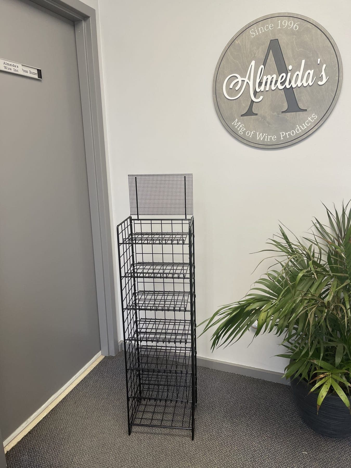 Almeida's Wire showroom display of finished wire products