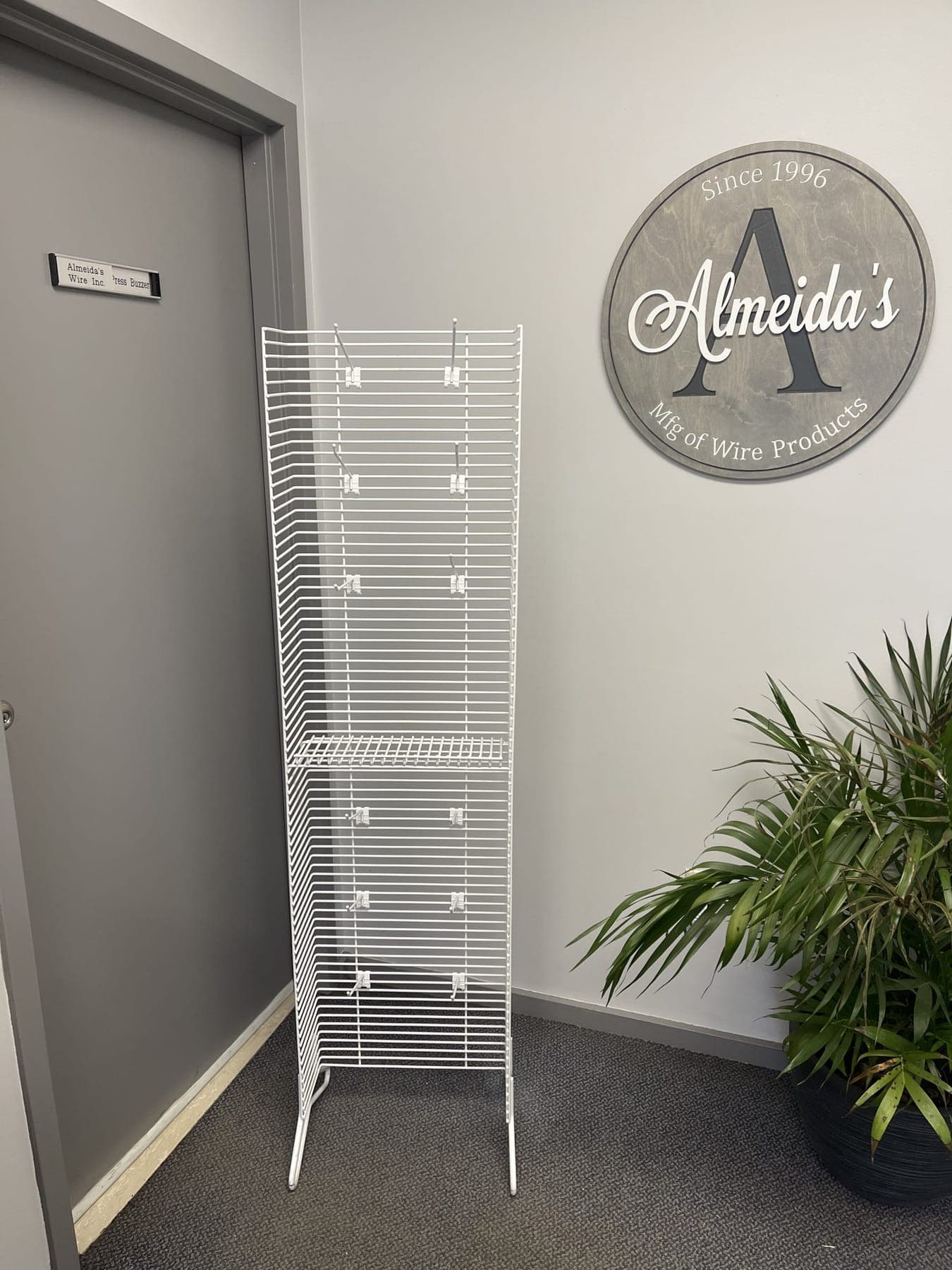 Almeida's Wire showroom display of finished wire products