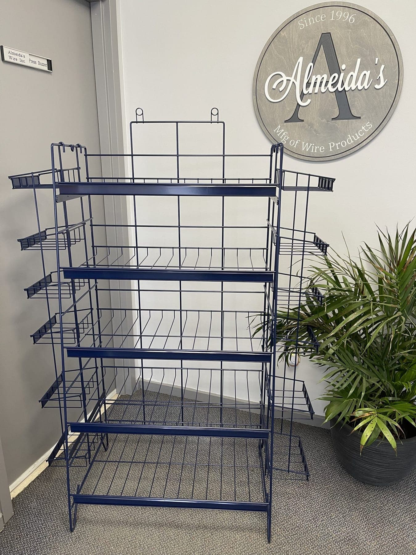 Almeida's Wire showroom display of finished wire products