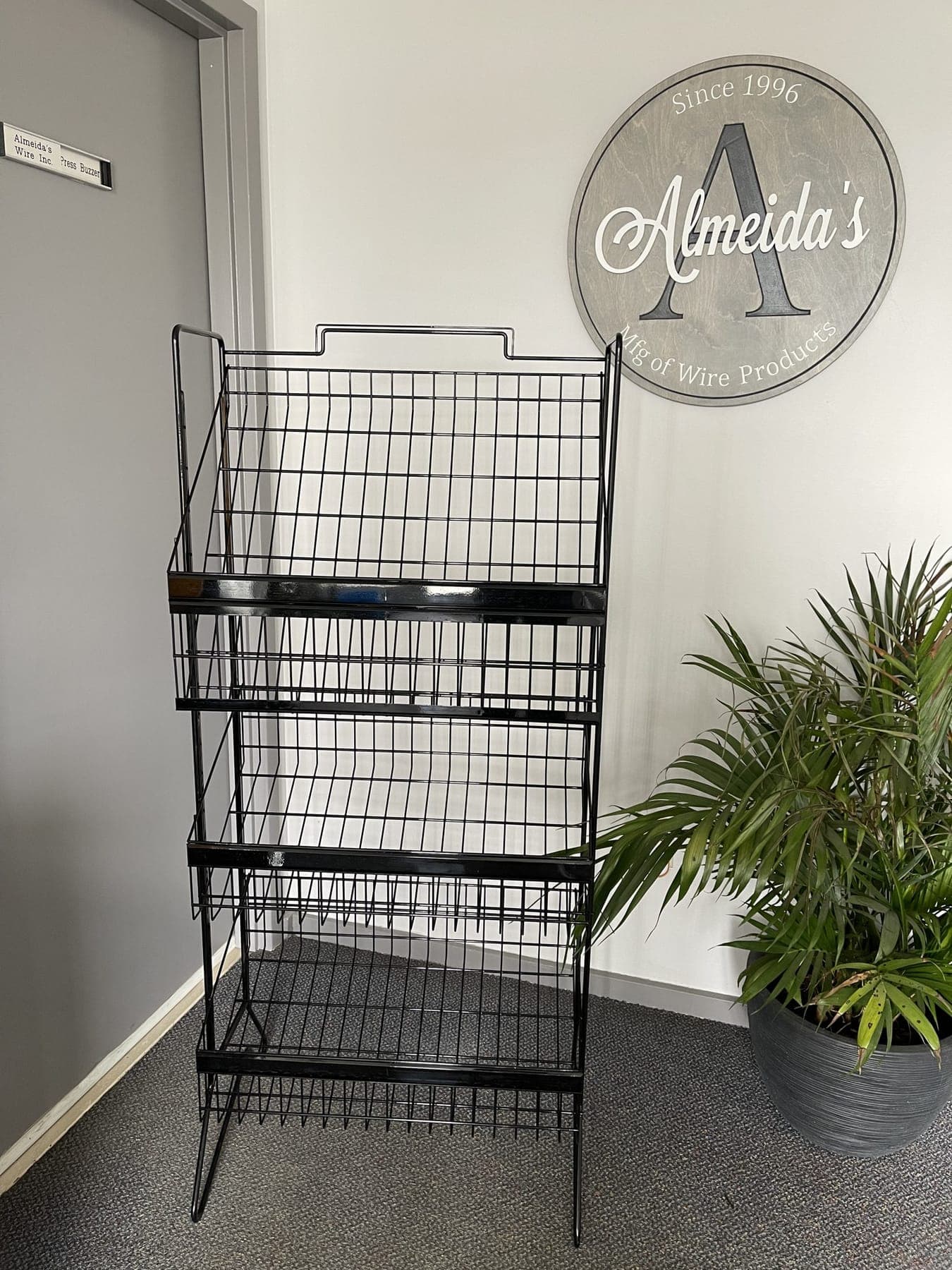 Almeida's Wire showroom display of finished wire products