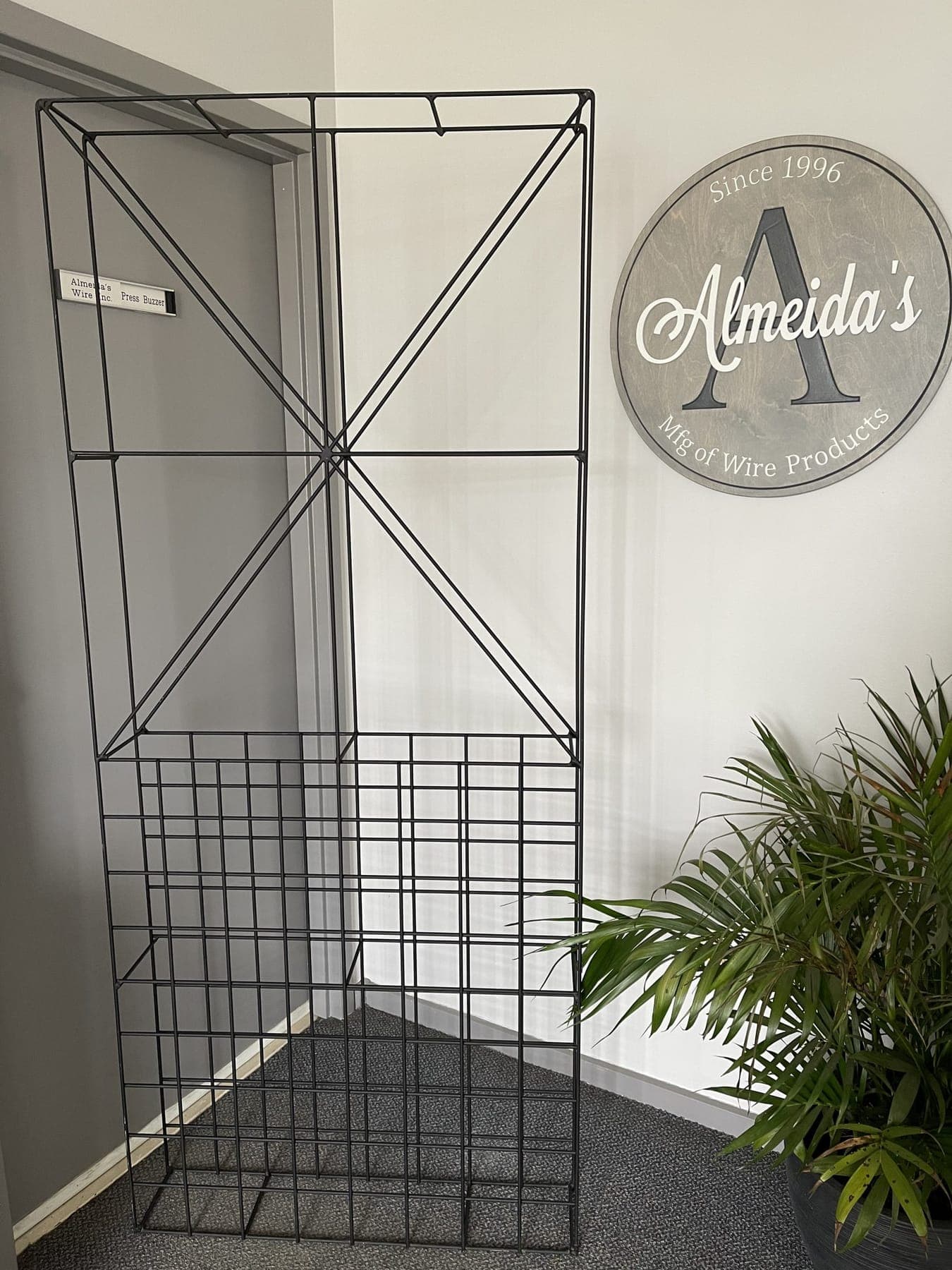 Almeida's Wire showroom display of finished wire products